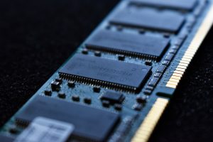 macro shot photo of a computer RAM